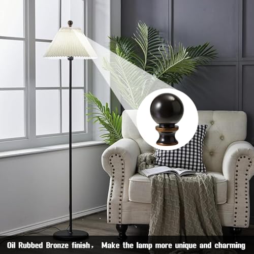 Image of Oil Rubbed Bronze Finish Ball Lamp Finial, Lighting Accessories Lamp Shade Decorative,1-1 /2 Inch Ball Knob Table Lamps, Floor Lamps, Lamp Topper Knob,2 Pcs
