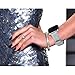 KADES for Fitbit Versa Bands, Classic Leather Band Replacement Strap Compatible for Fitbit Versa Lite Smart Watch Women (Silver Glitter)