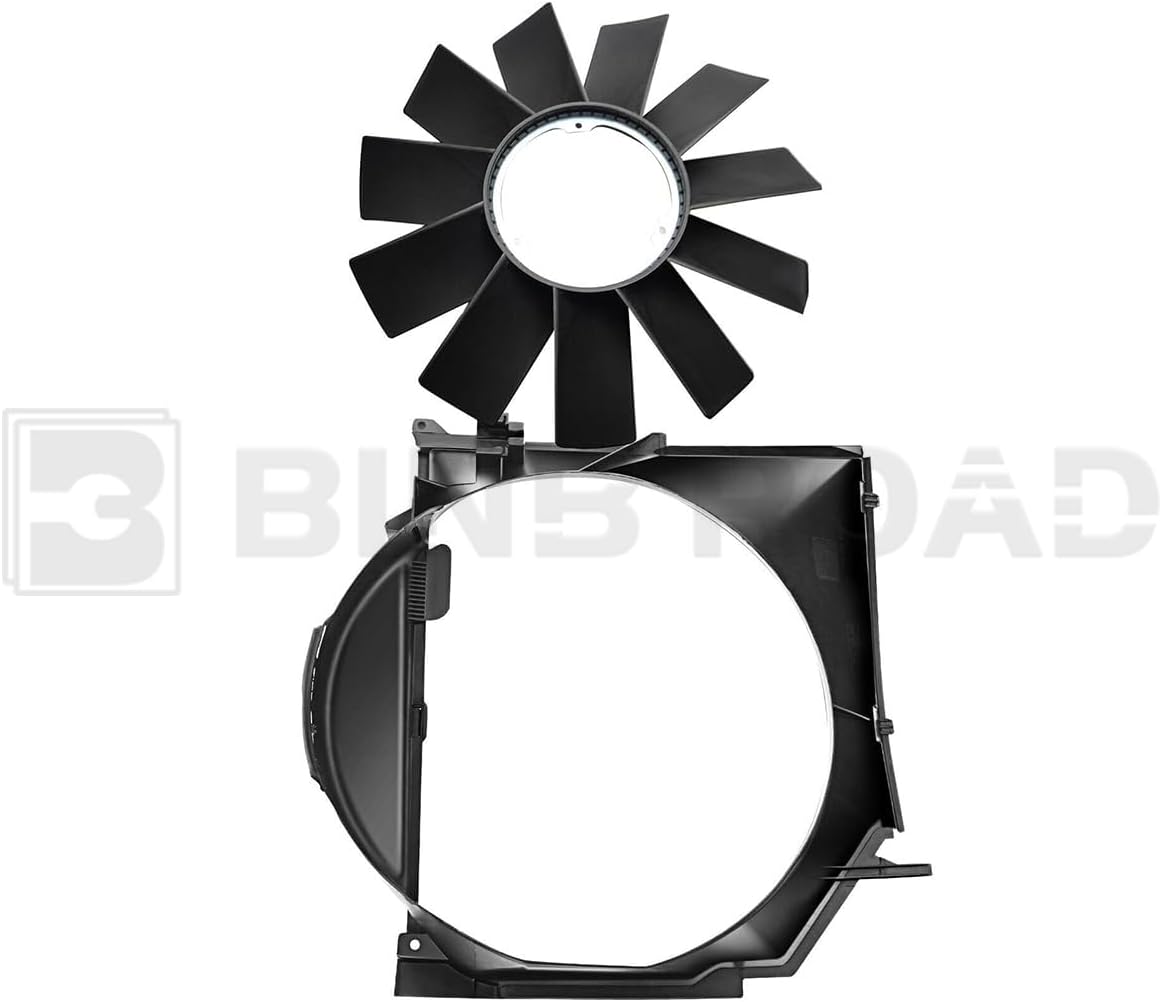 Radiator Cooling Fan Shroud with Fan Blade Kit 17111436259 + 11521712058 Compatible with BMW 320i 323i 325i 328i 330i E46 1997-2006