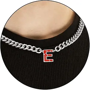 Basketball Necklaces for Boys Stainless Steel Initial Necklace with Letter A-Z 6.5mm Cuban Chain Adjustable Gifts for Men Boys 16+2 Inches