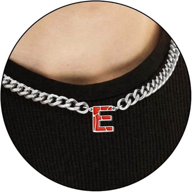 Basketball Necklaces for Boys Stainless Steel Initial Necklace with Letter A-Z 6.5mm Cuban Chain Adjustable Gifts for Men Boys 16+2 Inches