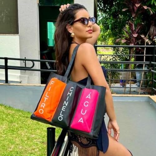 Bolsa Praia Moda Verão Grande Silicone Impermeável (Preto)