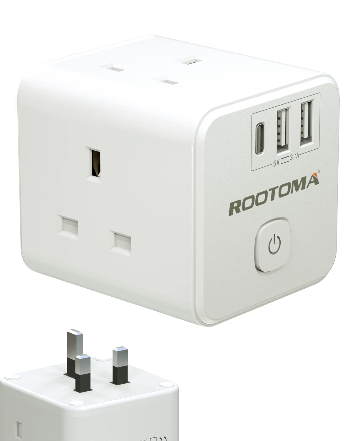 Buy 3 Way Plug Adapter UK, USB C Socket Extensions, Multi Plug