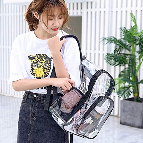 menolana Heavy Duty Backpack Bookbag Mochila Clara Transparente para o Trabalho Diário Desportivo Do