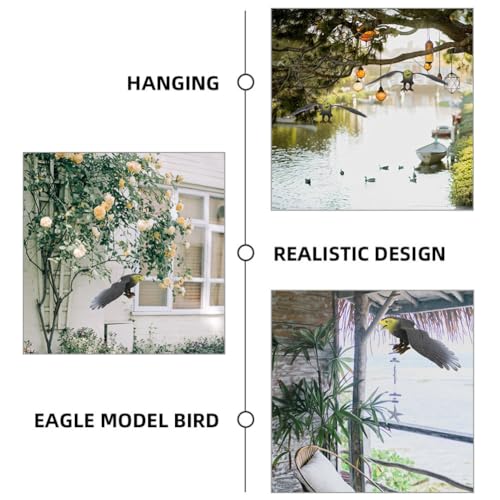 SUPVOX Decoy,lifelike Flying Hawk Decoy Plastic Bird Deterrent with Hanging Eagle Fake Scarer Control Cat Bird for Garden Decoration - Image 4