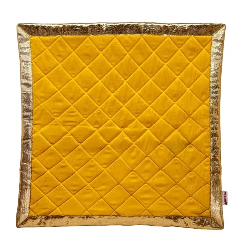 Joyful Yellow Cotton - Quilted Meditation/Pooja Aasan