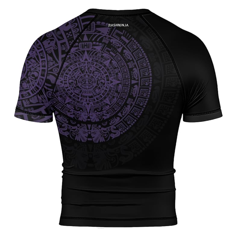 Aztec Ranked Men's Short Sleeve Rash Guard Baselayer Compression Shirt for MMA BJJ Jiu Jitsu3