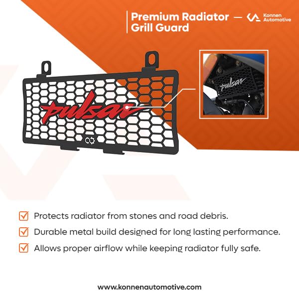 Image of Radiator Guard Compatible with Bajaj Pulsar N250 /F250 (Red, Pack of 1) (Not Suitable for befor 2024 Models, its Suitable only for USD Fork Models)