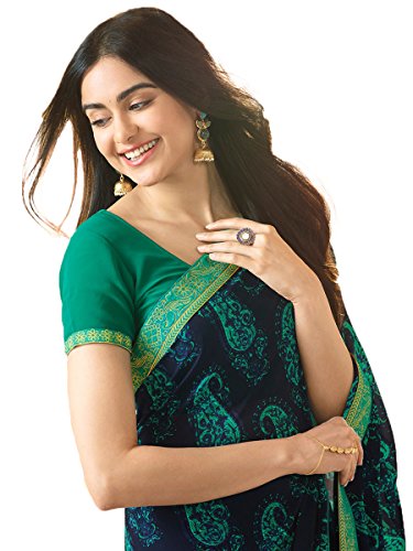 Image of RAJESHWAR FASHION WITH RF Women Printed Pure Georgette /Silk saree With Blouse Piece