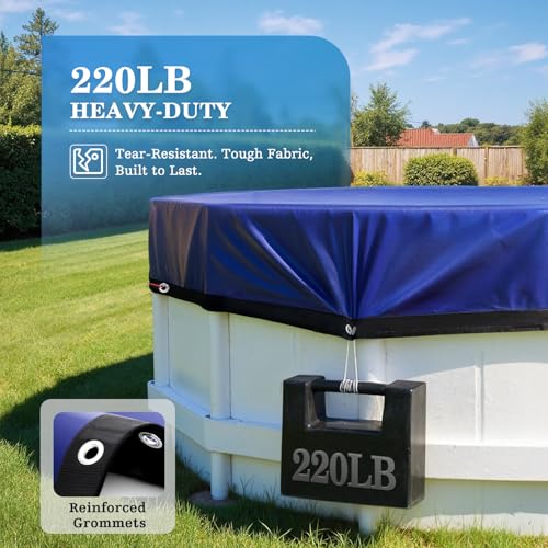 Cobertor para piscina redonda 33 pies UIRWAY 200GSM miniatura 4