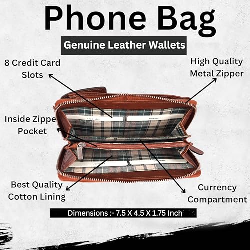 Image of Genuine Leather Small Leather Crossbody Bags For Women Cell Phone Purse, Trendy Casual with adjustable strap