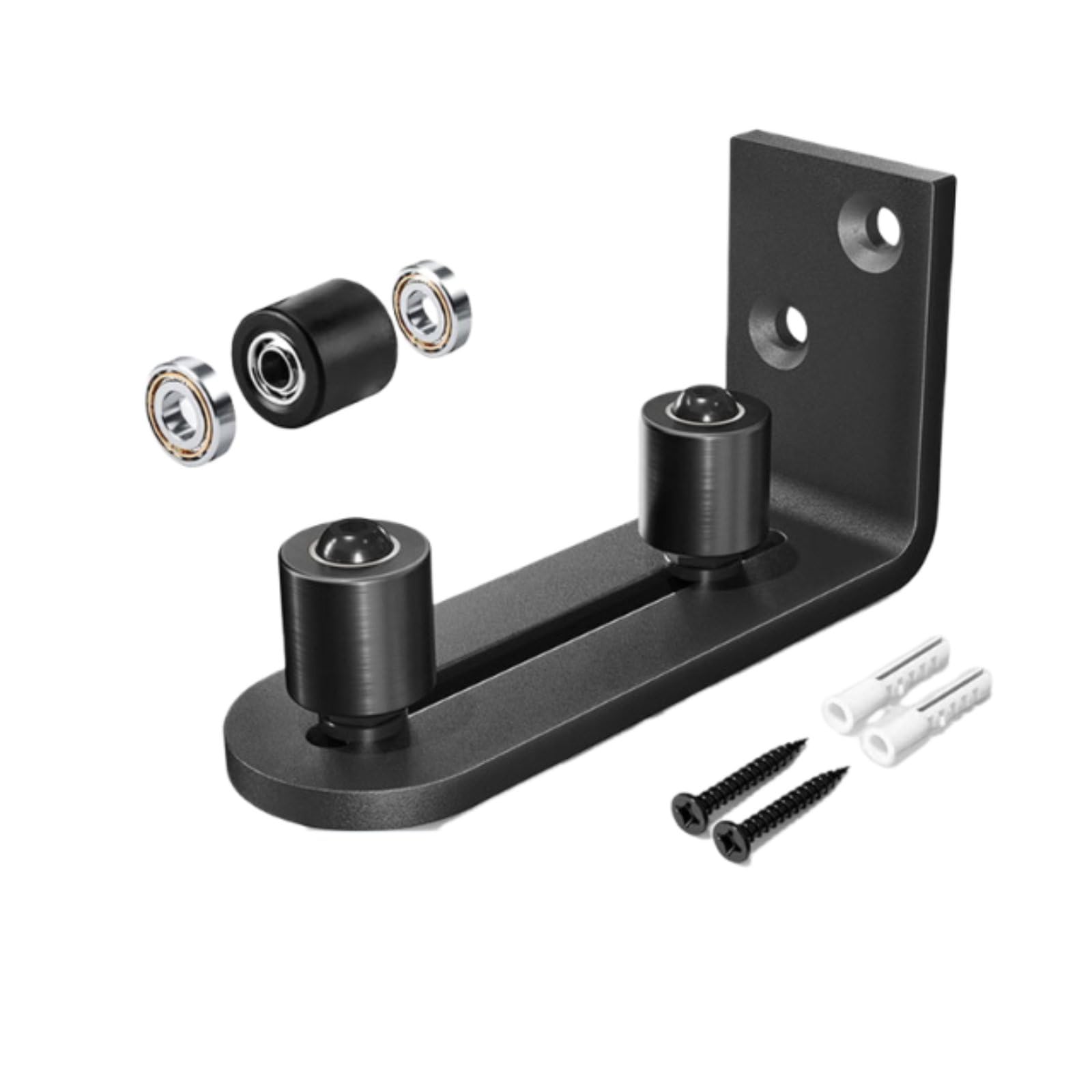 BNF® No Slot Needed L Shape Double Roller Guide Easy Installation Sliding Door Anti-Sway Slim Design Bottom Track Stopper Heavy Duty, Eisen-Zb02L Sway | Closet & Hardware Doors Building Home-image-1