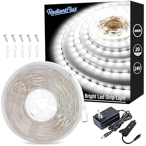 Image of 20ft /6M Led Vanity Mirror Lights Kit Vanity Make-up Mirror Full Length Mirror Cloakroom Adjustable Flexible Strip Light Table Set with Dimmer & Power Supply Mirror Decor Mirror Not Included