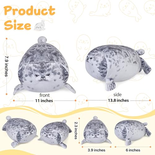 Image of KMUYSL Toys for Ages 0 1 2 3 4 5 6 7 8+ Years - Plush Mommy Stuffed Animal with 4 Babies in Her Tummy, Soft Plush Toys Set, Christmas Birthday Gifts for Girls Boys Baby, Toddler, Kids (Seal Toys)