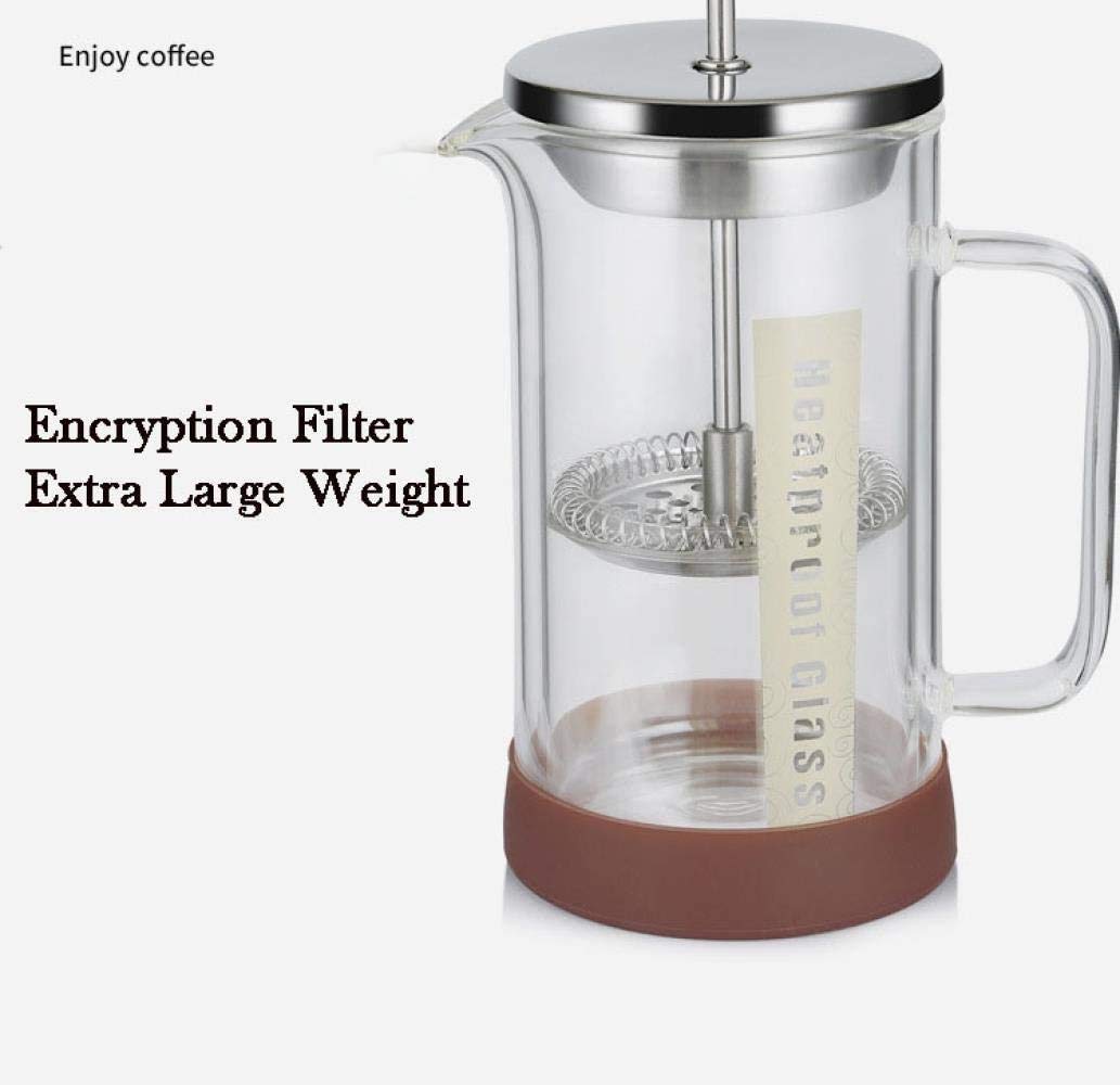 Cafetera: Acero Inoxidable y Vidrio, Prensa de café francés, Pared Doble aislada de borosilicato de borosilicato, Prensa de café. (Size : 350ML)