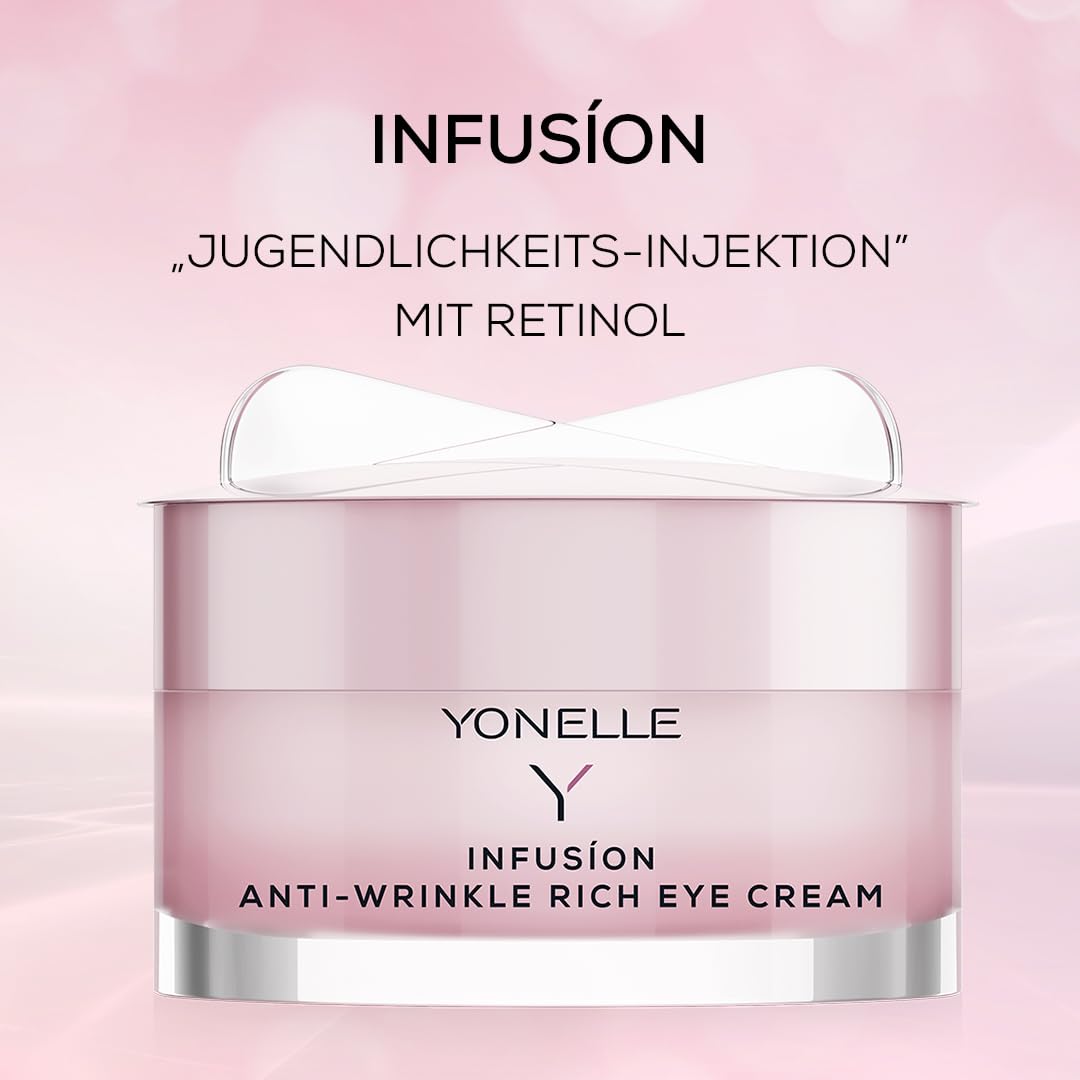 YONELLE Augencreme für die Nacht mit Retinol in NANODISC™ - Gesichtspflege - Gesichtscreme Damen - Eye Cream mit Peptiden - Anti Falten Creme - Nachtcreme 15ml