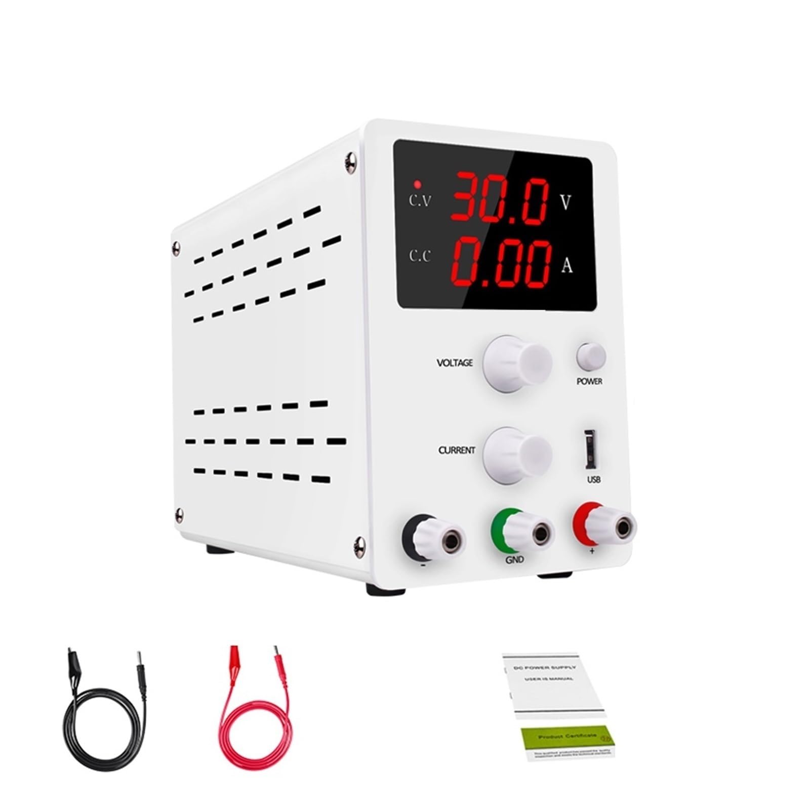 Fuente de alimentación CC ajustable para banco de laboratorio de electrónica