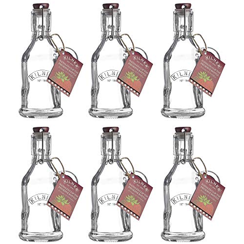 Kilner Traditional Handled Clip Top Glass Bottle Airtight 200ml Transparent (Pack of 6)