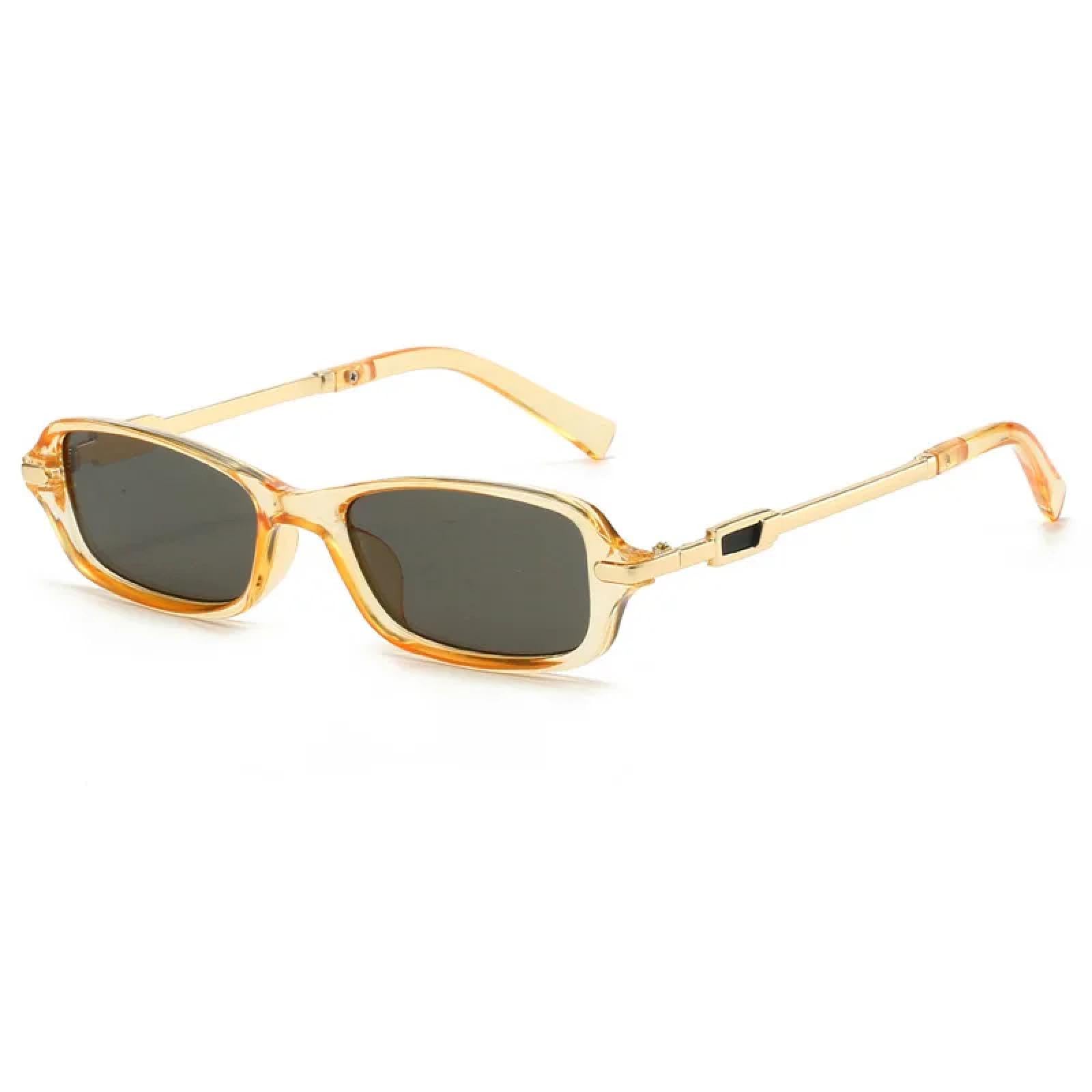 Occhiali da sole rettangolari piccoli alla moda da donna e da uomo, di lusso, con lenti UV400