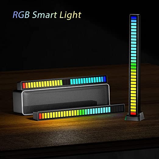 Image of Giftmax RGB Bar Light Voice-Activated Wireless, Rechargeable USB Music Sound Control Ambient Light 32LED Music Pickup Rhythm Light for Car, Party, Desktop, DJ, Gaming Room