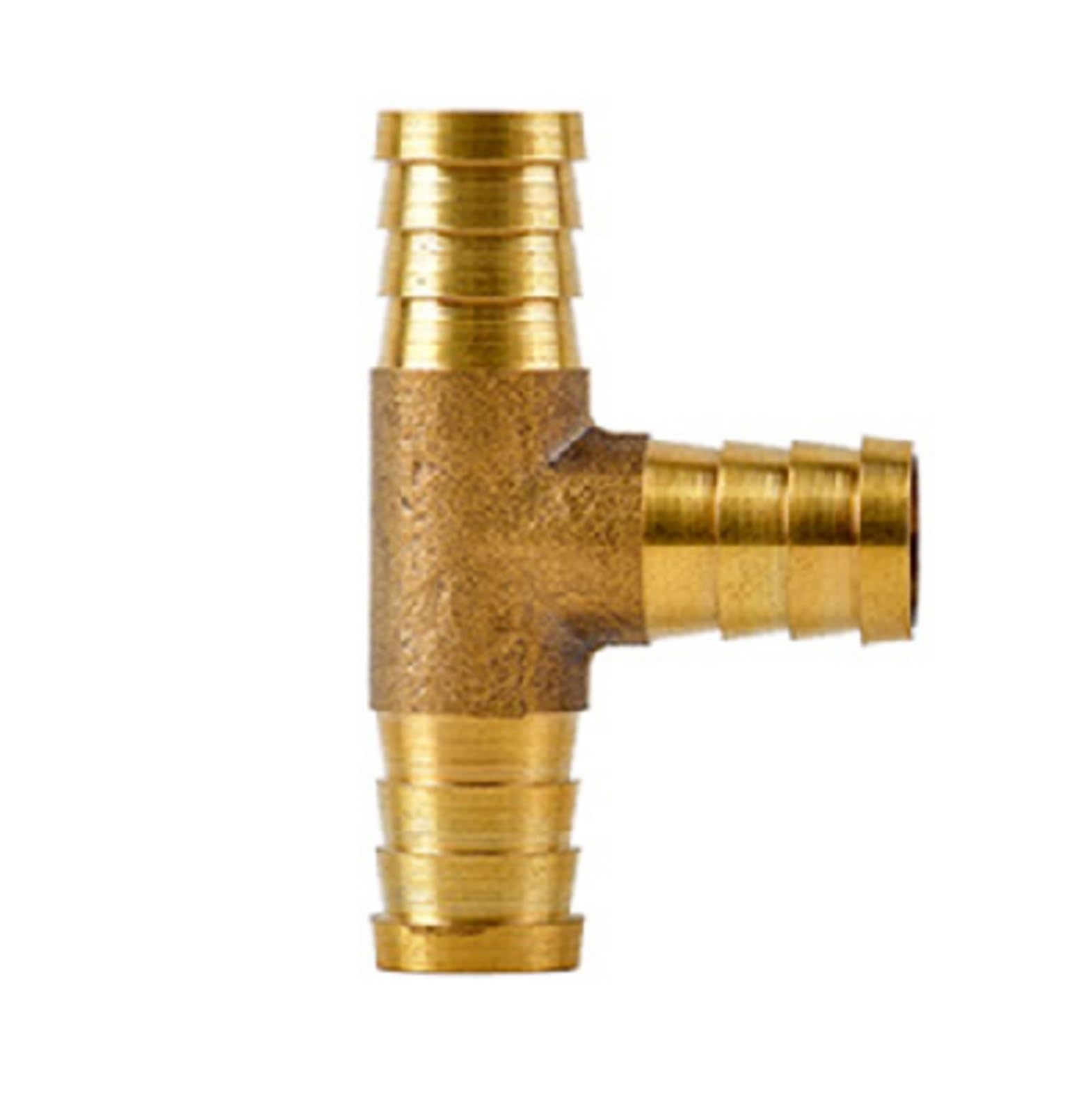 Vhkjewe Tee 3 Ways 4 5 6 8 10 12Mm Hose Barb Brass Hosetail Straight Elbow Tee Y Cross 2/3/4 Way Fitting Splitter Connector(,12Mm)