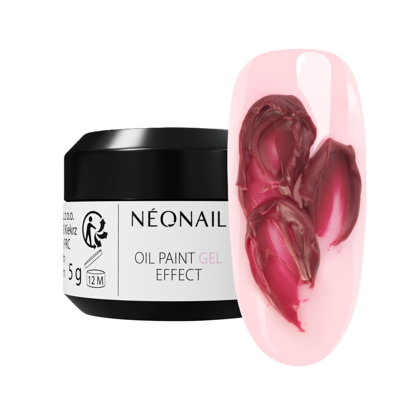 NÉONAIL Oil Paint Gel Effect - Painted Passion - Rosso - Gel per Scolpire Unghie 3D - Scultura 3D Unghie Modellare Nail Art - 5g
