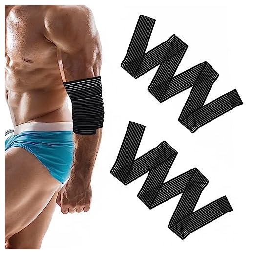 Abeillo 2 piezas vendaje para rodilla bandaje deportivo, 90 cm vendaje de compresión elástico ajustable para la pantorrilla, rodillera comprimida para brazo, codo, pantorrilla, mano, tobillo, muñeca