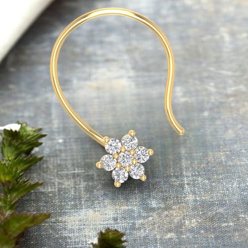 0.04 Carat Diamond Star Nose Pin Stud in 14K Gold (I1-I2 Clarity)3