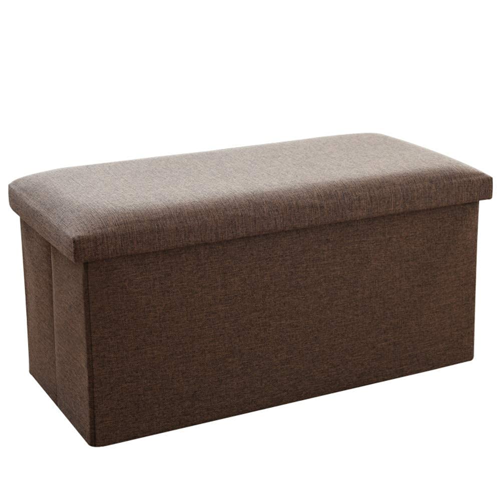 Banc pouf de rangement pliable marron résistant pour gagner de la place