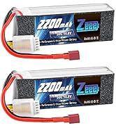 Zeee 4S 2200mAh Lipo Battery 14.8V 50C Soft Case Battery with Deans Connector for RC Car Boat Tru...