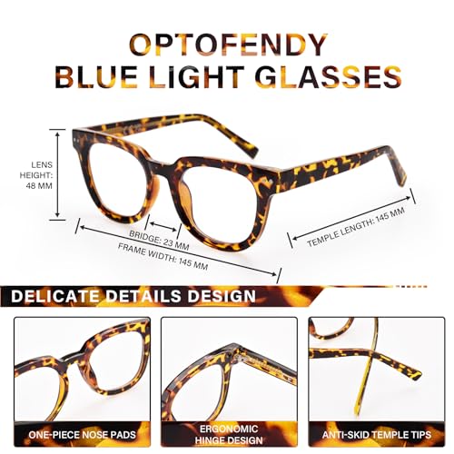 OPTOFENDY Oversized Blue Light Blocking Glasses for Women, Anti Eyestrain & UV Protection Square Computer Eyeglasses - Image 5