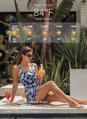 Image of Aleumdr One Piece Swimdress Swimsuit for Women Tummy Control Split Swim Dress Skirt Bathing Suit with Pockets
