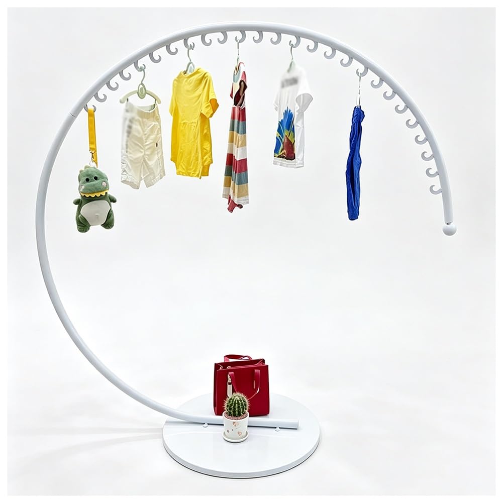 exproyzk Metal Garment Rack, Multi Hanging Hooks Clothes Display Rack