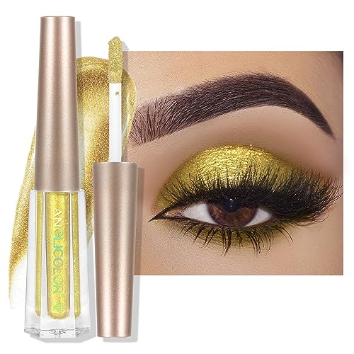 Anglicolor Sombras De Ojos LíQuida Brillante,Larga DuracióN,Sombra Ojos Purpurina,Professional Makeup Sombra De Ojos LíQuida,colorear fácilmente (02)