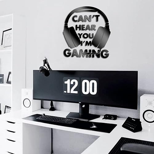 Juego de auriculares 3D acrílico pegatinas de pared auriculares niños adolescentes calcomanías de pared gameroom sala de juegos Cybercafé arte de