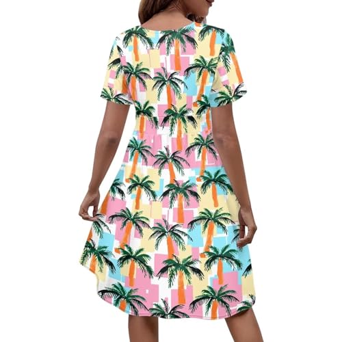 Image of Women's Summer Formal Dresses Short Sleeve Wrap V Neck Dresses Bridesmaid Wedding Guest Dress with Pockets