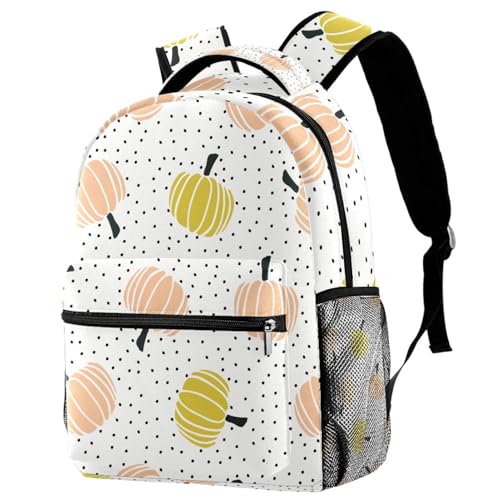 Sac à dos d'école sac de voyage décontracté motif citrouille pour adolescents