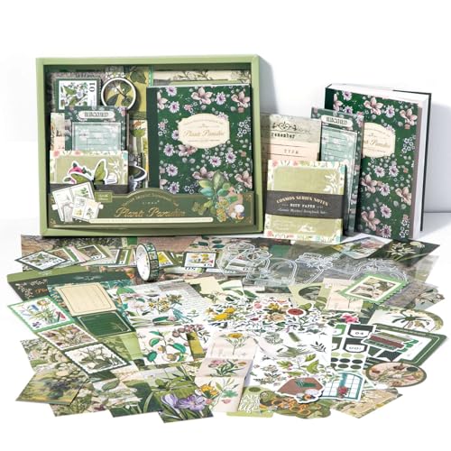 Image of RANDEN Paradise Journaling Kit, 346PCS Vintage Scrapbook & Stationery Set with Aesthetic Stickers, Ephemera Pack and Journal Supplies for Bullet Journals, Planners, Albums & Creative Crafts (PARADISE)