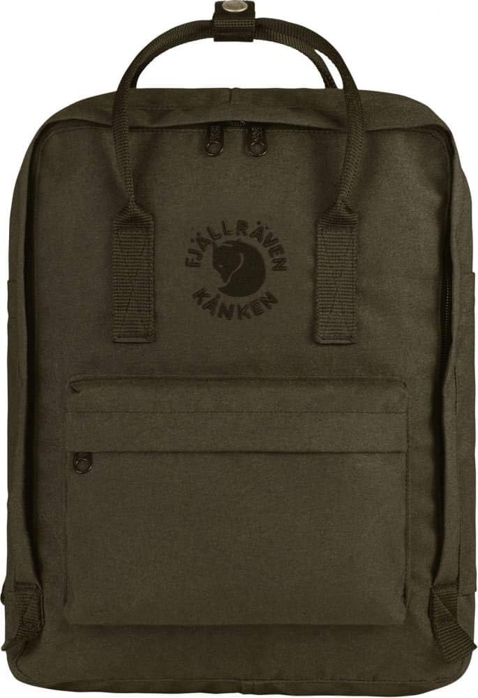 Fjällräven Re-Kanken Backpack - Lightweight Durable Everyday Travel Laptop Bag, Dark Olive