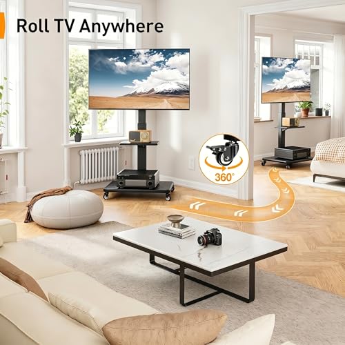 Image of Perlegear Rolling TV Stand with Wheels for 30-75 Inch TVs up to 110 lbs