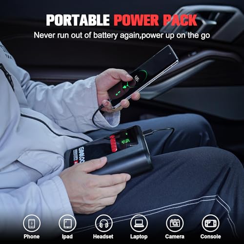 Image of GOOLOO A2 Jump Starter with Air Compressor (2000A & 150 PSI) - 12V Vehicle