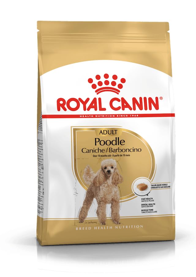 Royal Canin Poodle Adult | 4er Pack | 4 x 500 g | Trockenfutter für ausgewachsene Pudel | Zur Unterstützung des Fells und des Muskeltonus | Für Hunde ab dem 10. Lebensmonat