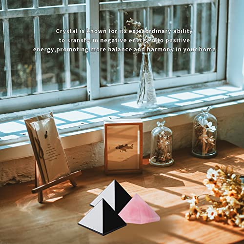 Image of Runyangshi Natural Black Obsidian Crystal Pyramid Energy Generator | 1.2x1.2in (3x3cm) Healing Crystal Pyramid for Protection & Positive Energy | Natural Quartz for Chakra Reiki Home Decor
