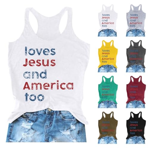 Loves Jesus and America Too Shirt She's a Good Girl Loves Jesus and America Too 4th of July for Patriotic Tanks 20254