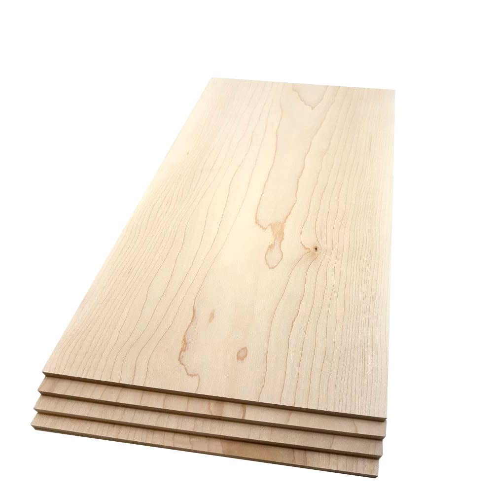 Maple Hardwood Planks - 4-Pack Hard Maple Wood for Unfinished Wood Crafts - 1/4’’ (6mm) 100% Pure Hardwood - Laser Engraving Blanks - Maple Wood Blanks for Crafts and Gifts