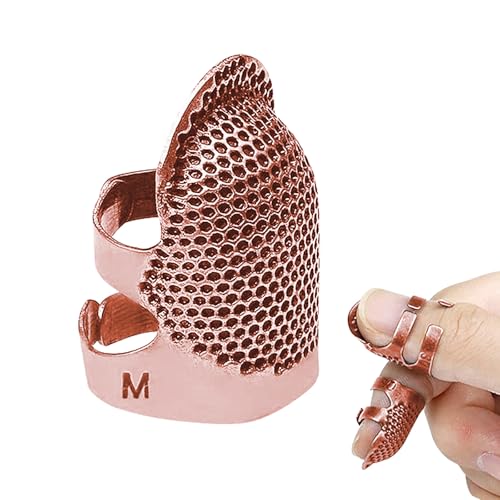 Image of Thimbles for Hand Sewing, Sewing Thimble Kit, Metal Finger Protectors, Thimble Ring for Hand Quilting and Embroidery(Rose Gold,1Pcs,Medium)
