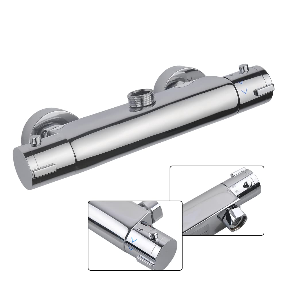 Grifo termostático para ducha, termostato, con parada de seguridad de 38 °C, grifos de ducha de latón, grifo de ducha, grifo de ducha, grifo de ducha, lavabo