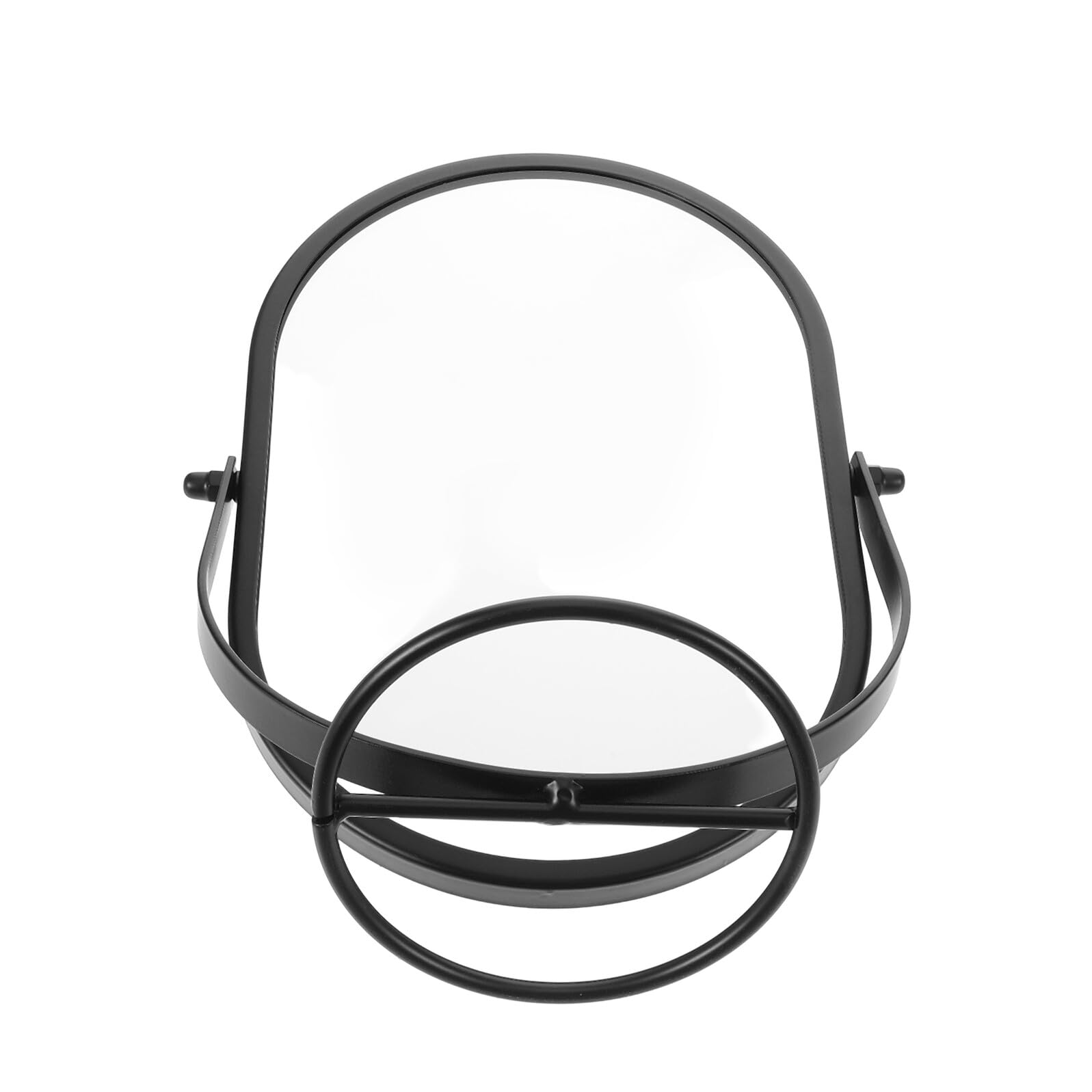 Miroir de maquillage ovale rotatif pour coiffeuse de chambre style vintage en métal noir