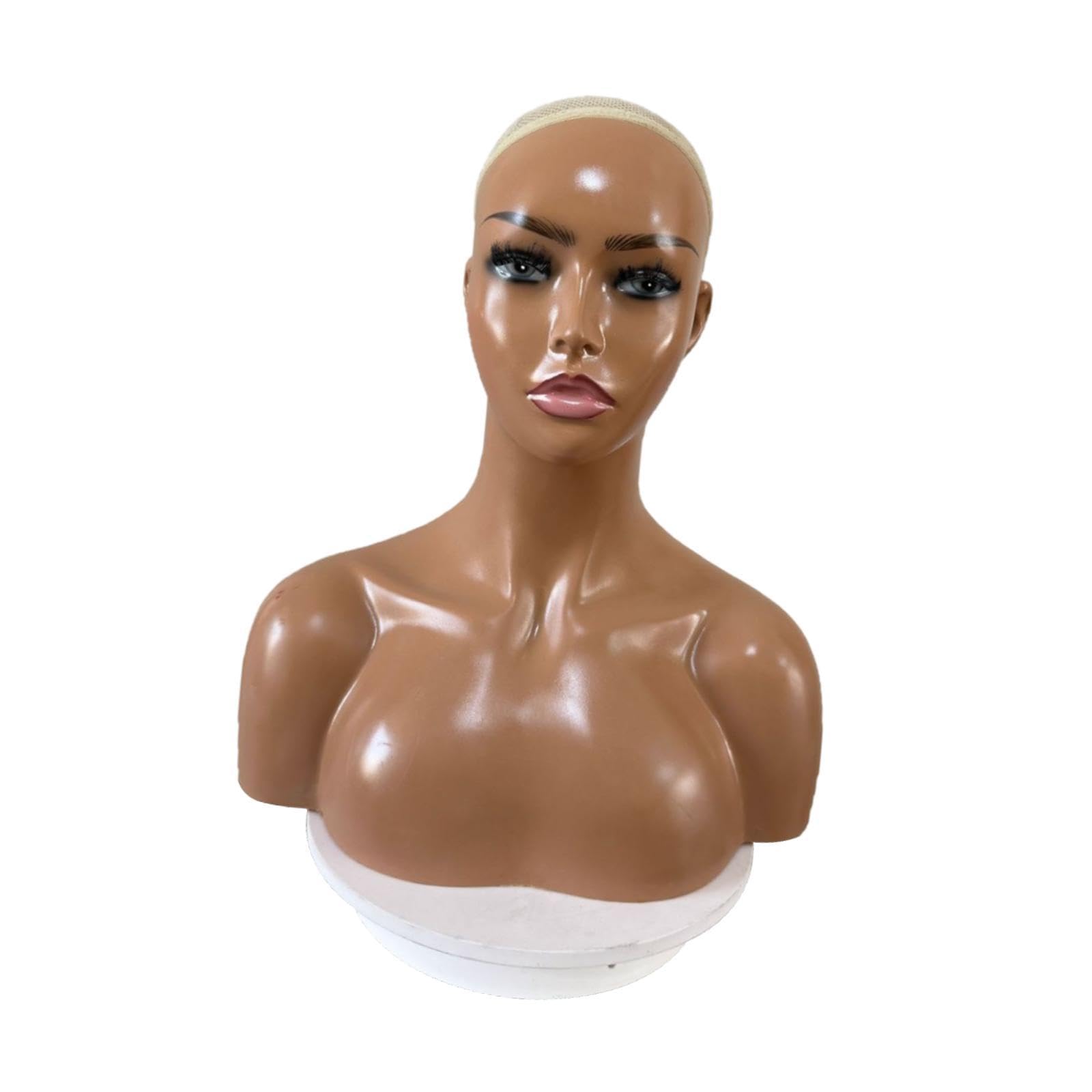 UJEAVETTE® Female Mannequin Head Stable Wig Display Model for Necklace Jewelry Earrings-image-29