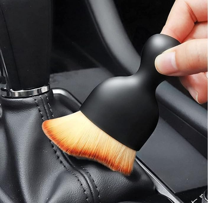 Miniatura 5 de 4 cepillos para detalles interiores de coche, cepillo suave para polvo interior, diseño curvado cepillo de detalles de coche para limpiar paneles,